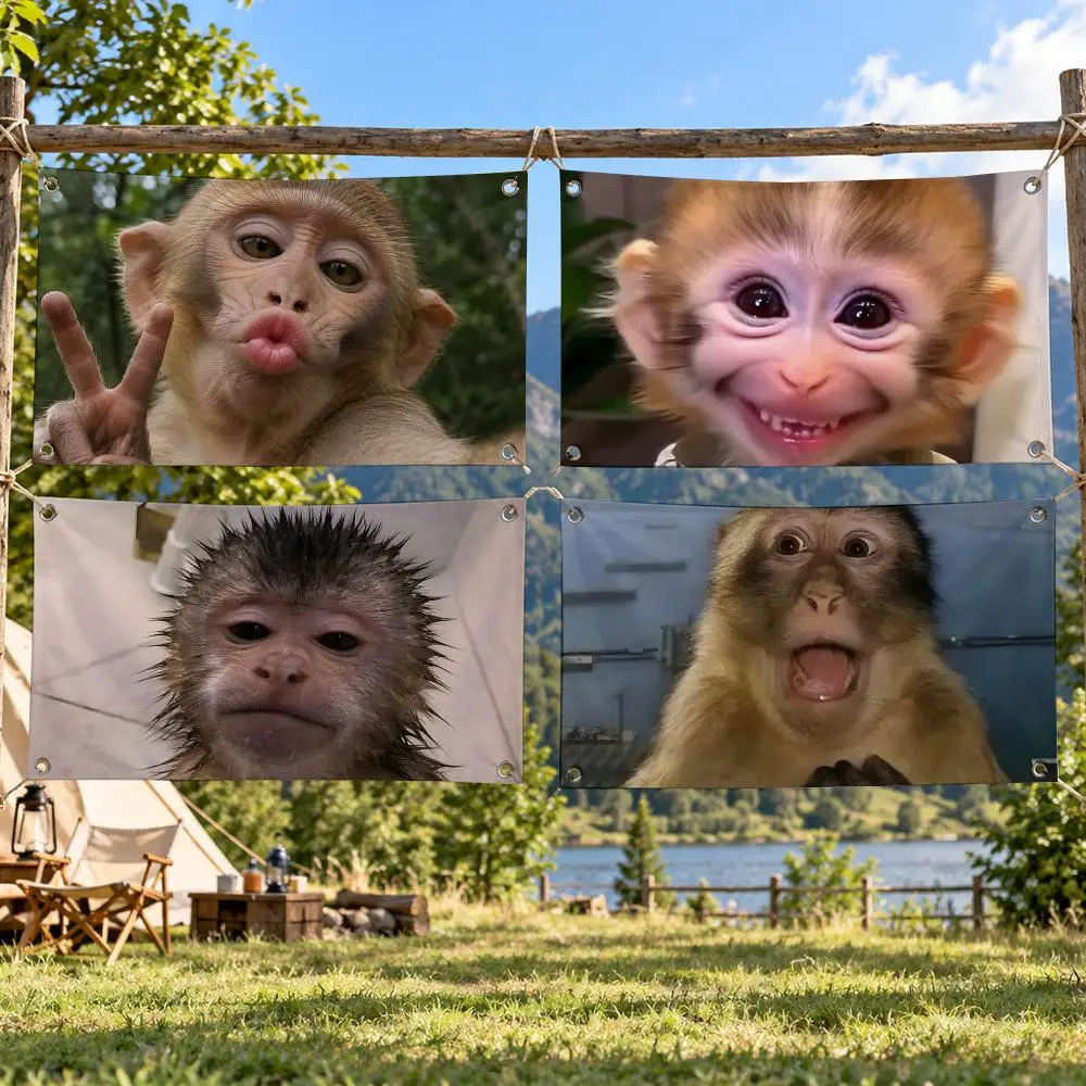 Spoof M-monkey Flags Soft Skin-friendly Durable Tapestry Outdoor Party Home Living Room Bedroom Decoration