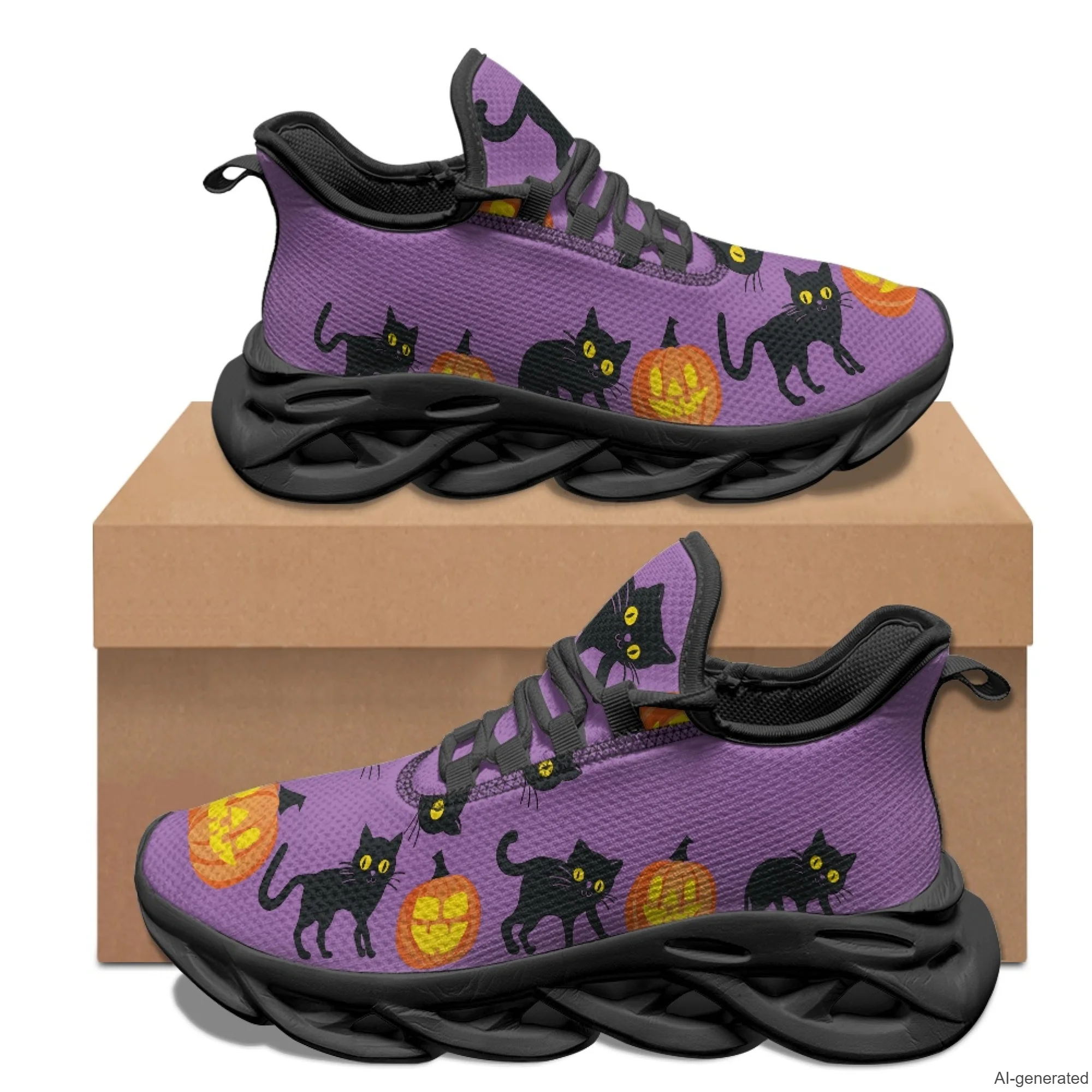 

XIXIRIMIDO Max Soul Shoes Halloween Black Cat Print Running Shoes for Men Casual Fashion Women Snakers Walking Shoes 35-48