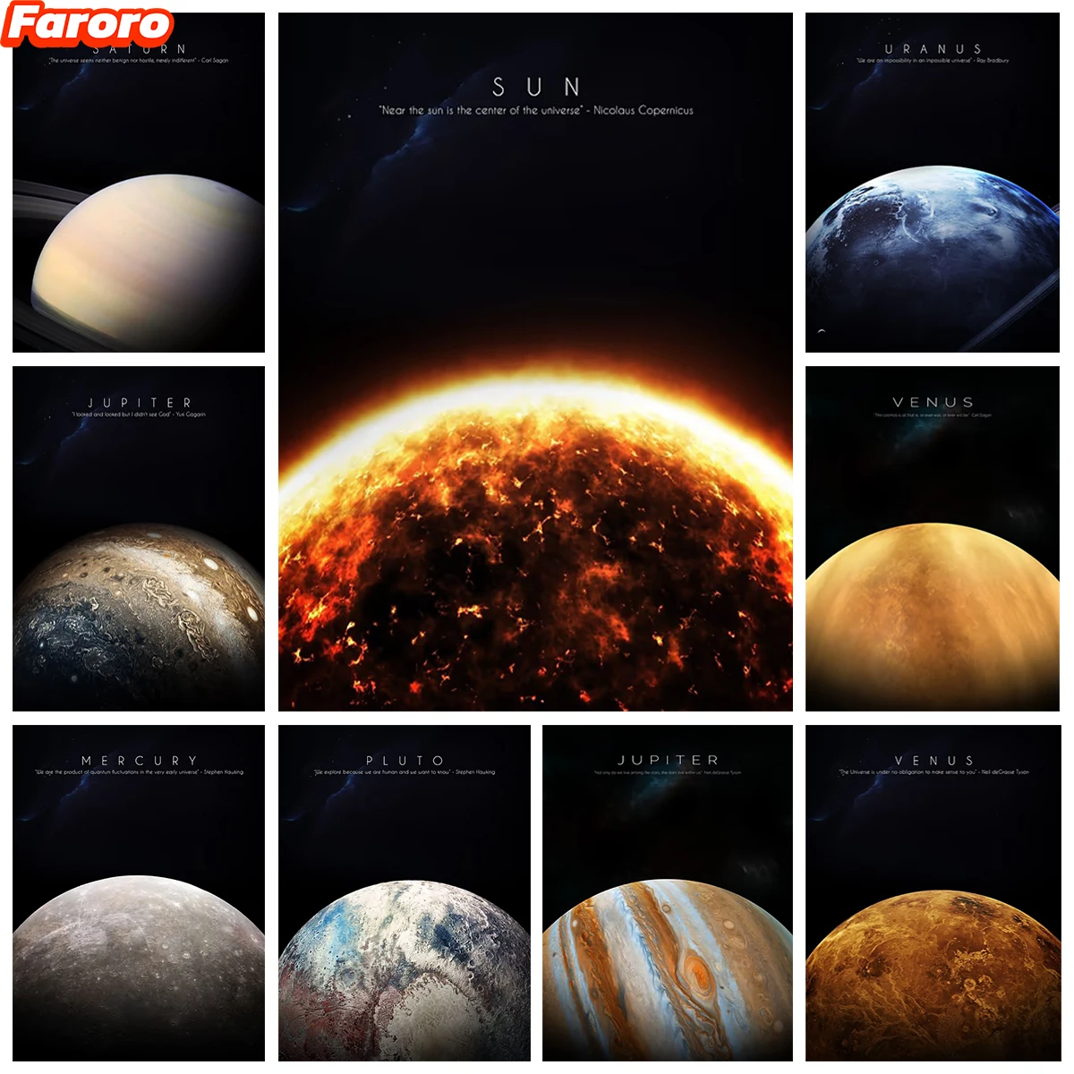 

5D Diamond Painting Kit Planet Solar System Mercury Mars Poster DIY Full Circle Diamond Embroidery Funny Room Decor