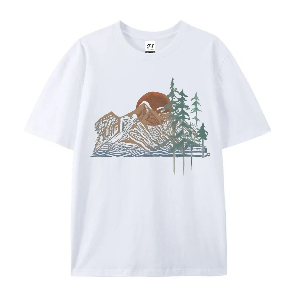 Sunset Hill Grafik-T-Shirt für Damen und Herren, wildes Abenteuer, cooler Sommer, mit Komfort, Farbe, übergroße Sommer-Top-Kleidung