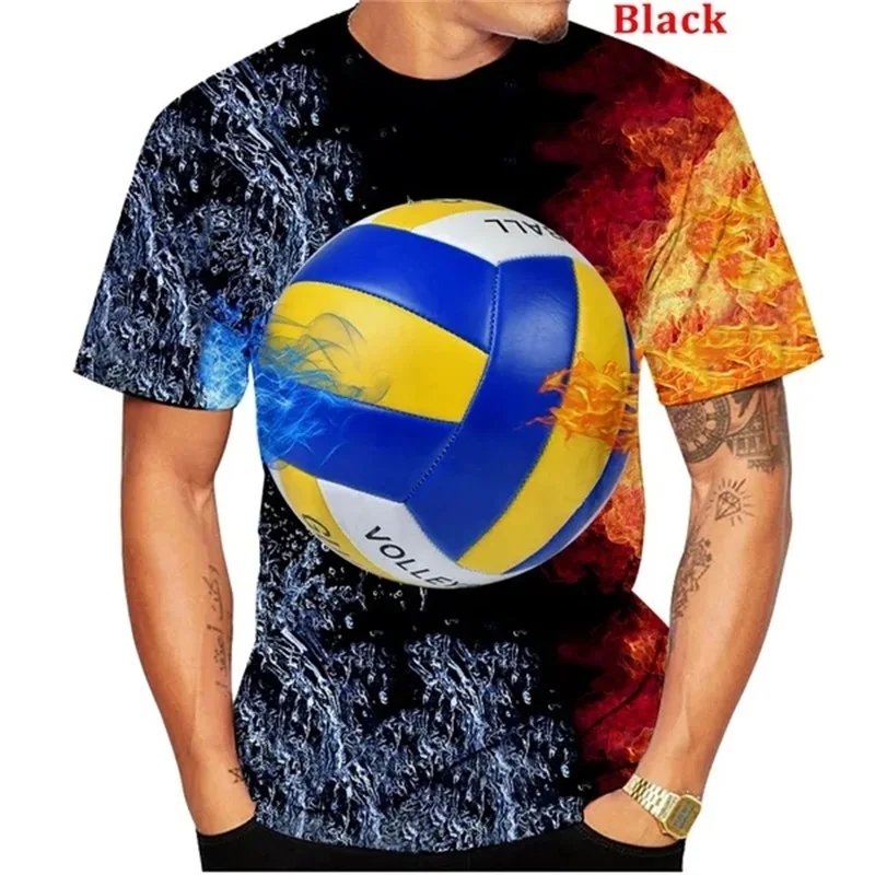 Volleyball Sport Pattern Tshirt For Adult Kids Summer Casual Short Sleeve Cool 3D Print Tee Top Oversized Mens Tshirt Streetwear