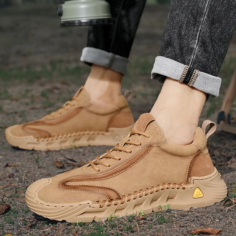 Men's Breathable Lightweight Comfortable Work Shoes Non Slip Sneakers for Outdoor  Walking image 2