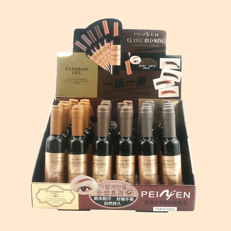 Impermeável Tattoo Brow Gel, Cosméticos Enhancing, à prova de manchas, Sobrancelha Dye, Vinho Tinto, Long-Lasting Maquiagem, 1 Pc, 2Pcs