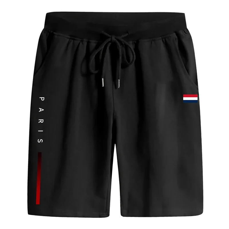 Paris Fashion Men's Sport Shorts Summer Daily Boxing Training Shorts Male Outdoor Gym Fitness Workout Short Pants Knee-length