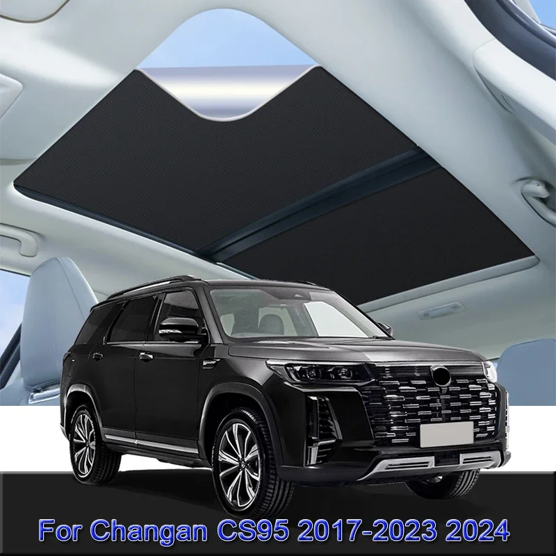 

For Changan CS95 2017-2023 2024 Car Electrostatic Adsorption Sunroof Sunshade Heat Insulation Skylight Sticker Auto Accessory