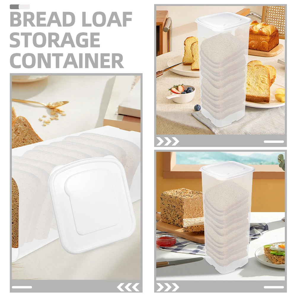 

2pcs White Bread Storage Box Airtight Plastic Container for Kitchen Countertop Keeps Fresh Bread Organizer Bin