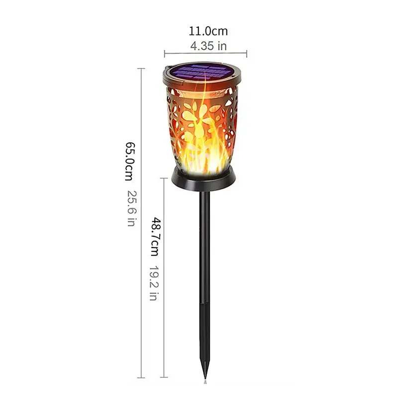 AFOURT-2X 96LED Solar Torch Dance Flicker Flame Light Garden Yard Lawn Decor Waterproof Lamp Solar LED Light Flame Light