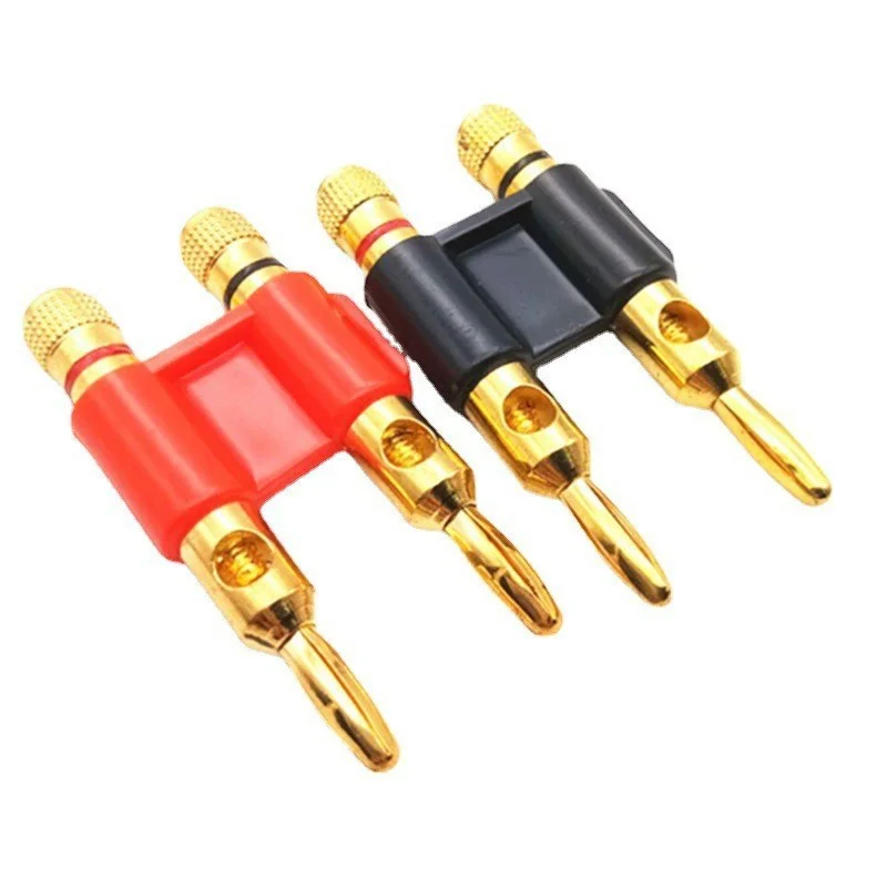 Imagem -04 - Duplo Banana Plug-banhado a Ouro Duplo Row Test Fio Conector com Cabeça de Lanterna sem Solda e Terminais Conectores mm 20 Pcs