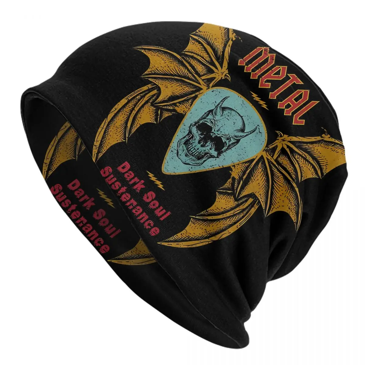 Dark Soul Sustenance Horned Skull Thin Skullies Beanies Outdoor Caps For Men Women Heavy Metal Rock Music Ski Caps Bonnet Hats