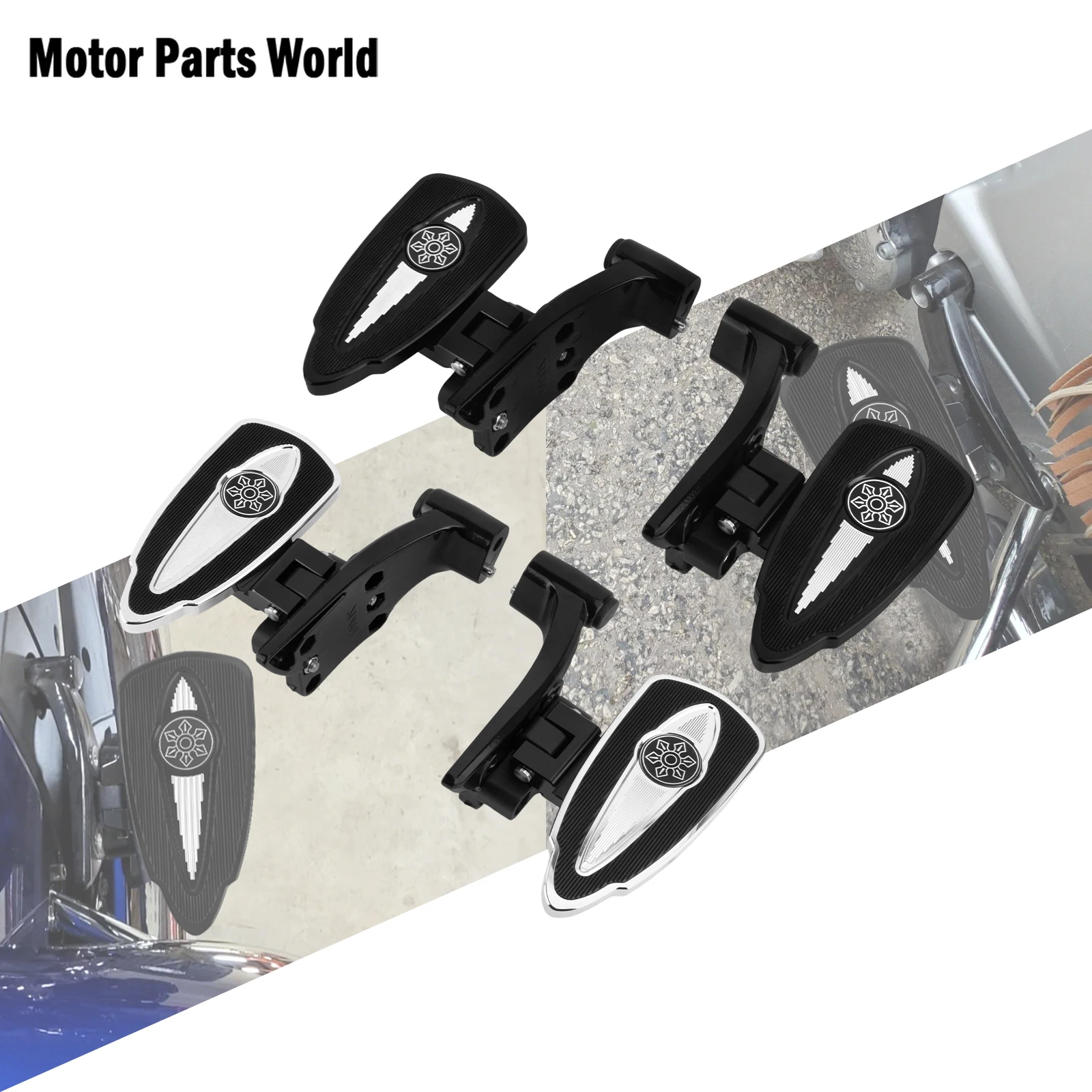 

Motorcycle Rear Footboards passenger floorboard Foot Pegs For indian Specific Pursuit Challenger Springfield Chief Chieftain