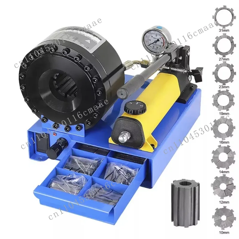 Hydraulic hose crimping machine, hand-held heat shrinkable tube , manual brake hydraulic hose  machine, with 8 sets of molds