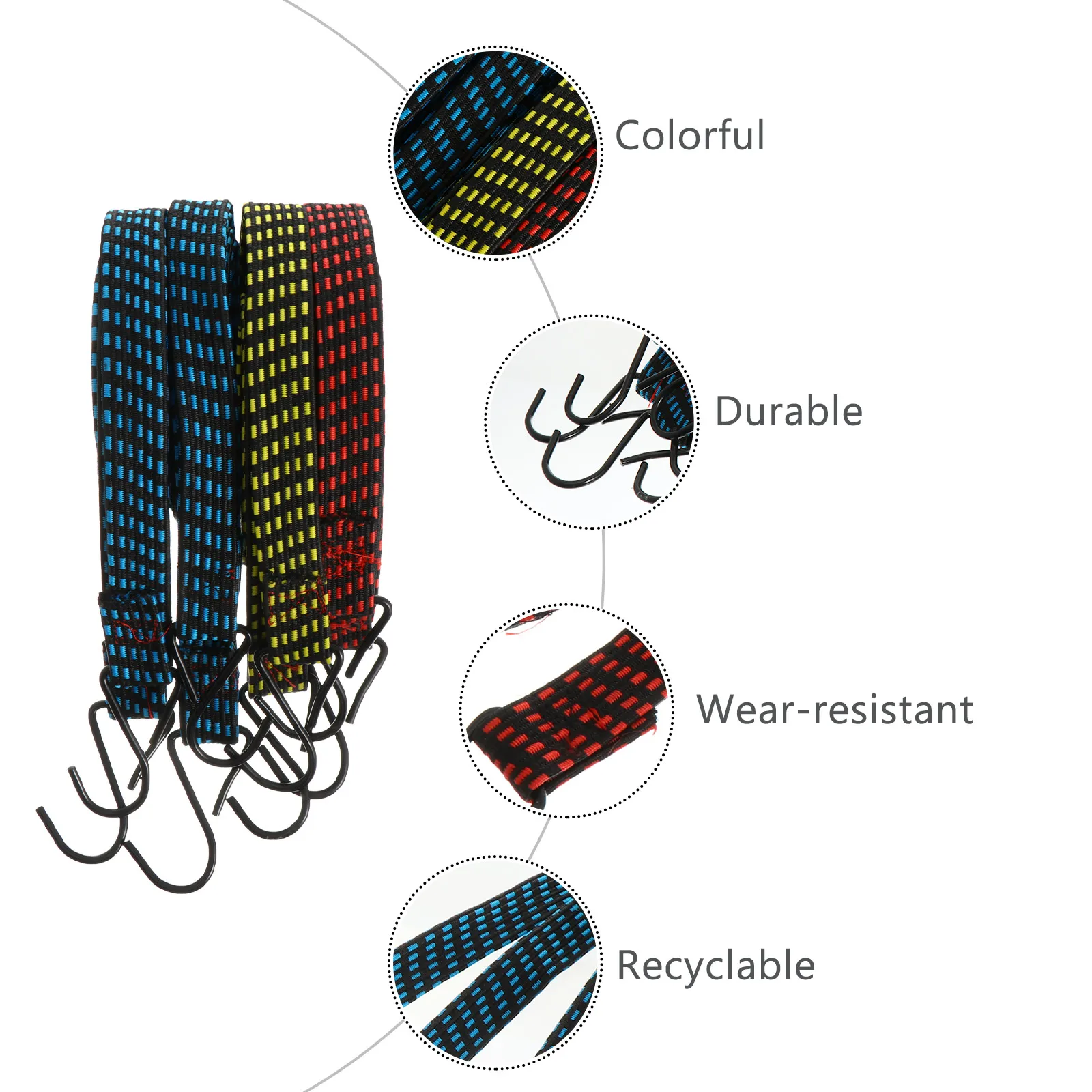 

4pcs Cargo Binding Belt Tensioner Fastening Strap Tightening Rope For Motorcycle Trunk Load Secure Heavy Duty Transport Tool