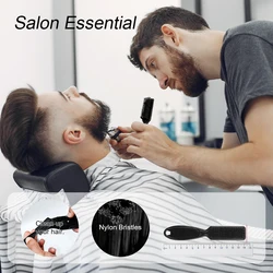 Black Professional Beard Brush Vintage Styling Shaving Tool with Oil Head for Men Barber Grade Carving Cleaning