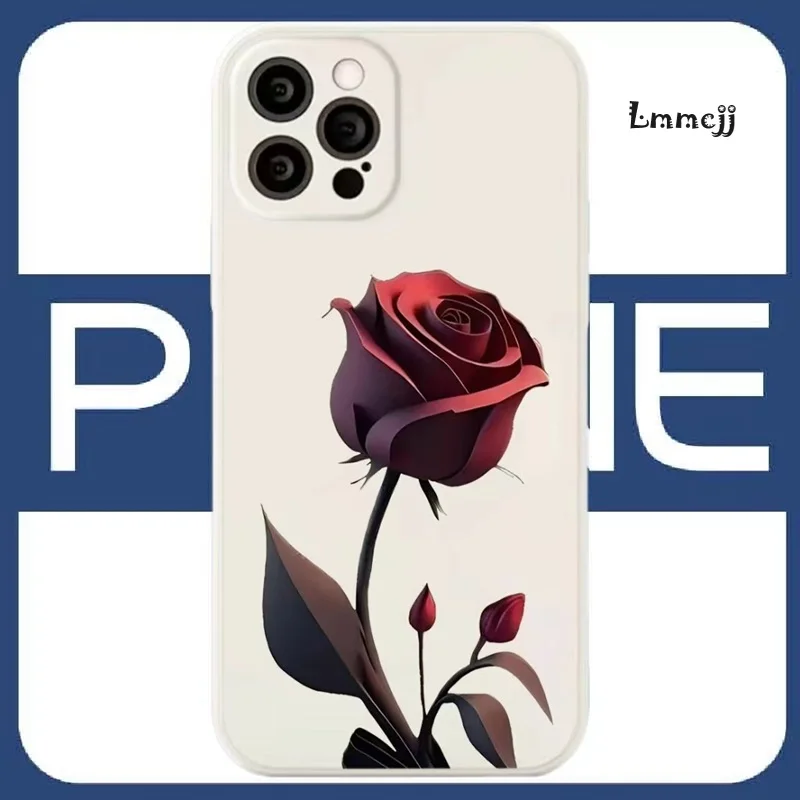 Lmmcjj INS Rose Phone Case For Samsung Galaxy A33 A52 5G A53 A54 A14 A13 A23 A22 S23 Ultra S22 Plus S21 FE Silicone Phone Cover