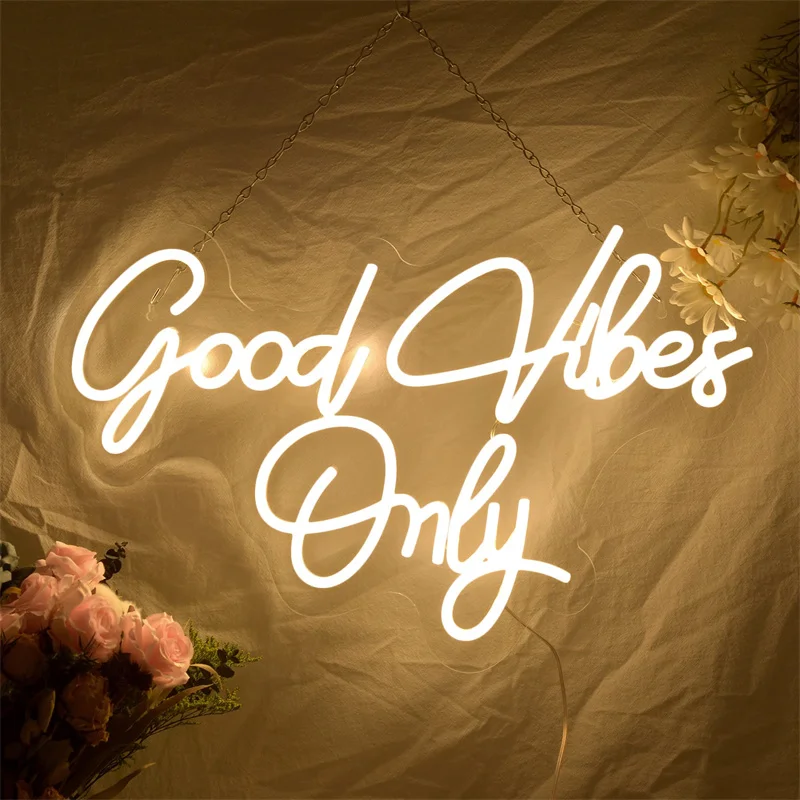 Good Vibes Only Neon Sign Light for Wall Decor Home Decor Party Christmas Decor Neon Light