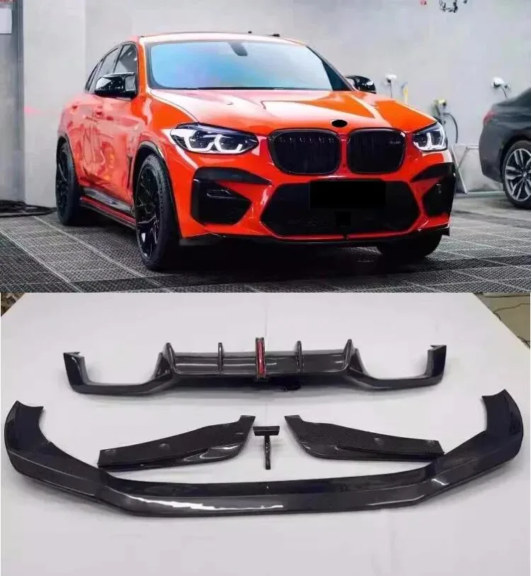 

Передняя губа из углеродного волокна, задняя губа для BMW X4M 19-21, модифицированная решетка, боковая юбка, хвостовое крыло, угловые автомобильные аксессуары