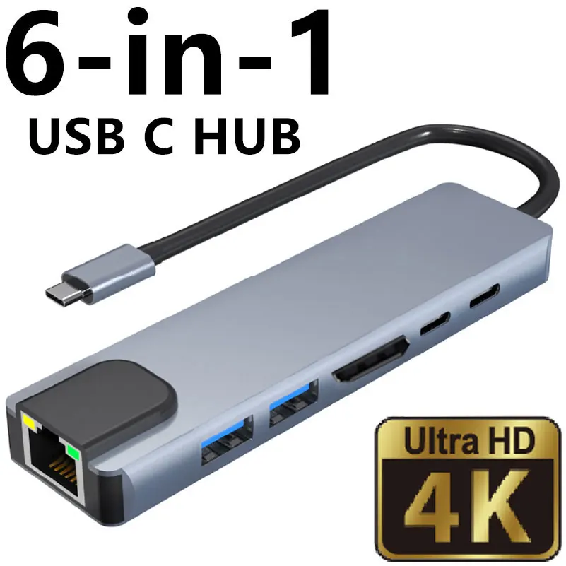 6-In-1 Usb C Hub Wi…