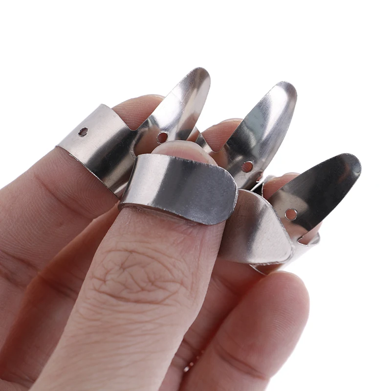 Accessori per chitarra 4 pezzi finger picks plectrums metal slide tools