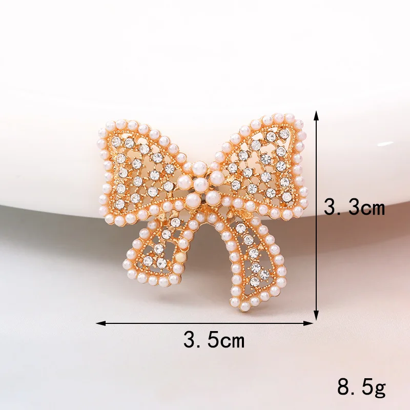 5 Pcs New Pearl Diamond Bow custodia per telefono fai da te adesivo di bellezza Diamond Pearl Tie Hole accessori per scarpe bottone decorativo