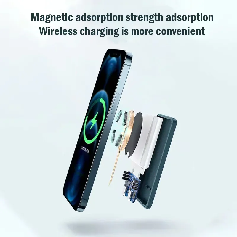 Portable Macsafe Auxiliary Spare External Magnetic Battery Pack Power Bank Wireless Charger For iphone 12 13 14Pro Max Powerbank