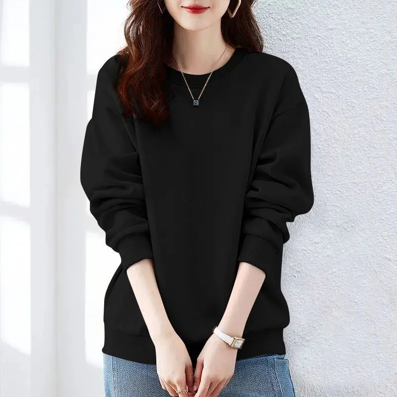 ربيع الخريف الصلبة البساطة طويلة الأكمام Harajuku بلايز فضفاضة الشارع عادية هوديس بلوزات موضة الاتجاه النساء الملابس