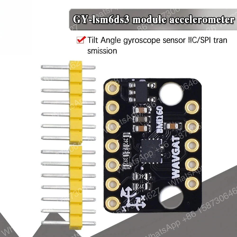 30pcsWAVGAT LSM6DS3 Acelerômetro Giroscópio Módulo Sensor de Temperatura Digital Embutido Interface SPI IIC I2C Módulo com Buffer FIFO de 8kb 5V