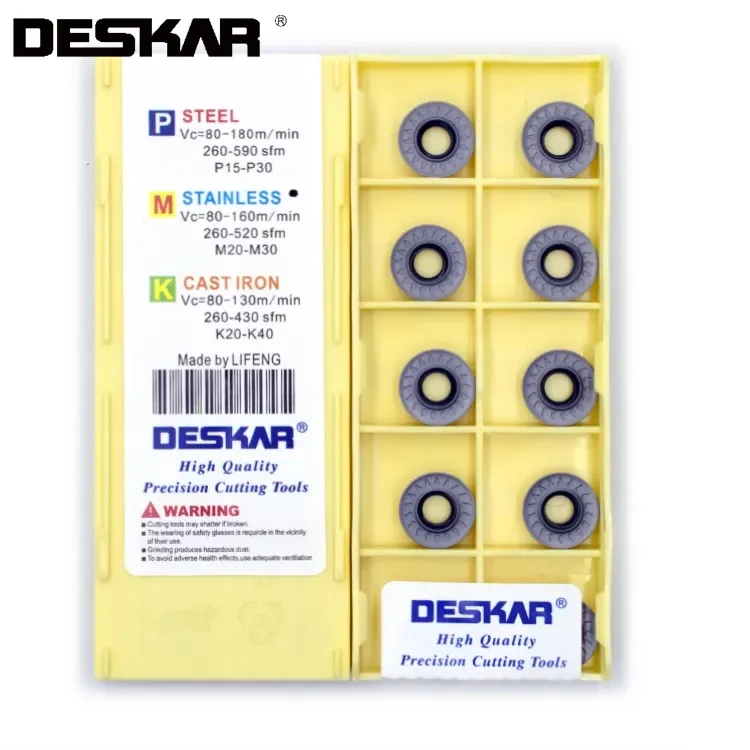 DESKAR RDMT1204MO-MQ LF6028 LF6018 CNC 원래 초경 삽입 밀링 선반 도구 선반 밀 커터 절단 블레이드