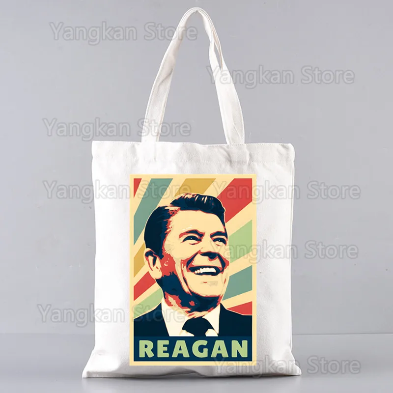 ฉันกลิ่นฮิปปี้ Ronald Reagan ช้อปปิ้งกระเป๋านักช้อป Eco ผ้าใบผ้าฝ้าย Shopper Bolsas De Tela กระเป๋าช้อปปิ้งนํากลับมาใช้ใหม่ Sacolas