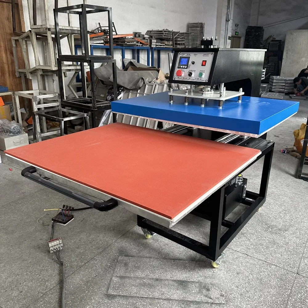 Industrial Semi-Automatic Heat Transfer Press | Large Fabric Embossing Label Hot Stamping