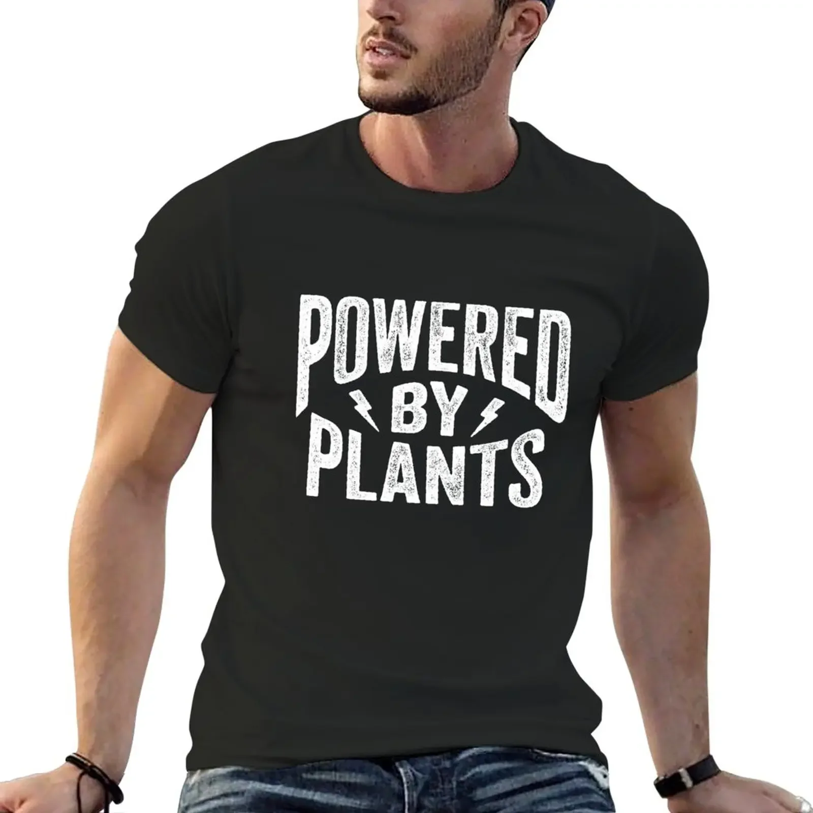 Powered by Plants Shirt Go Vegan T-Shirt Gift T-Shirt t-shirts man tees boys white t shirts t shirts men