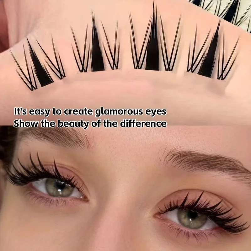 120 Stück Feenwimpern 8-16mm Manga-Wimpern C-Curl Aufwärts - Großer Spannweite DIY-Wimpern Natürliche Erweiterung Wet-Look Scharfe Anime-Wimpern – Detail 5