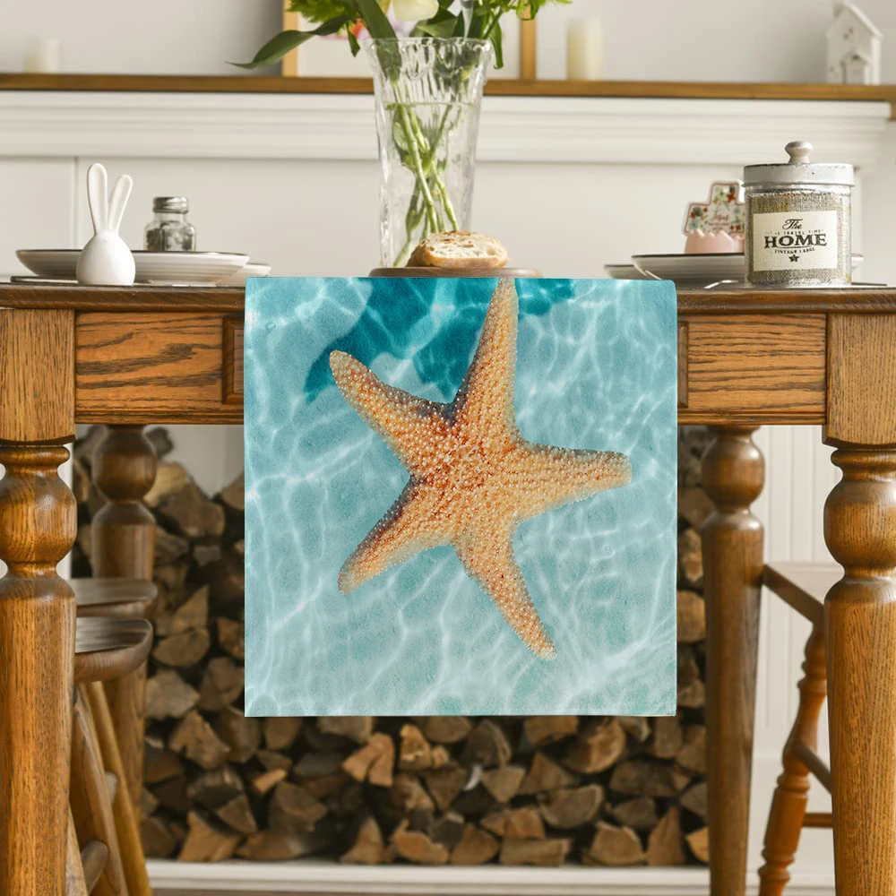 Starfish Centerpiece for Table Decoration & Accessories Foam Dining Tables Ocean Individual Cloth for Table Runner Wedding Beige