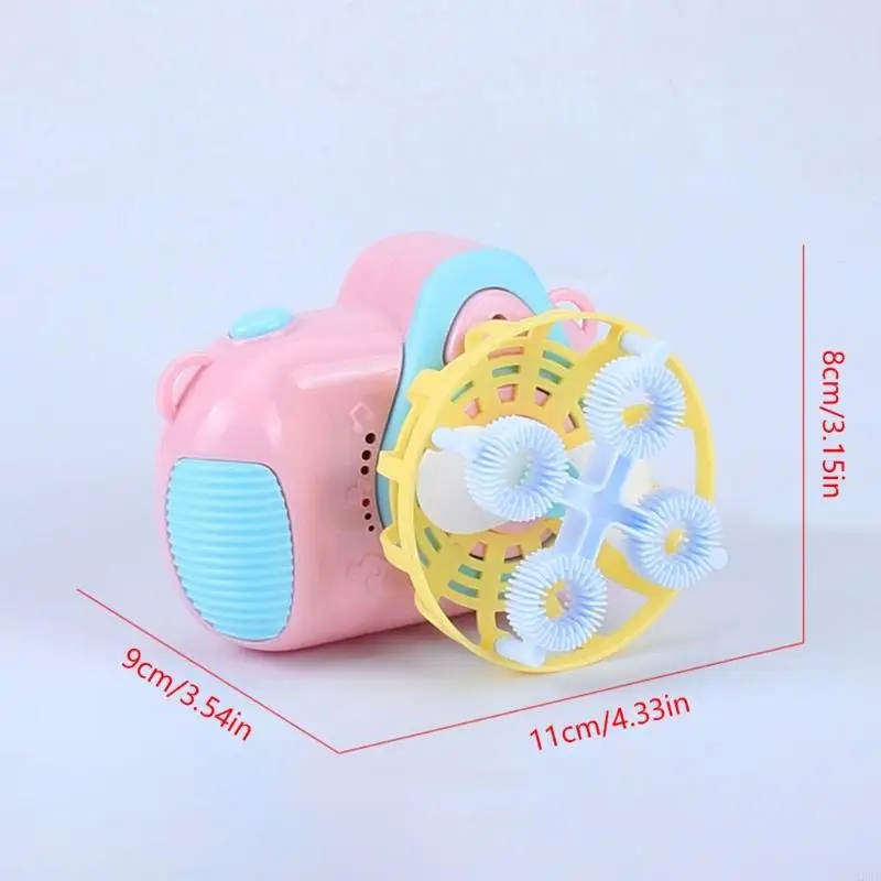 Đồ chơi máy ảnh thổi bong bóng tự động với đèn LED và nhạc cho trẻ chơi đồ chơi ngoài trời các loại quà tặng mùa hè A2UB