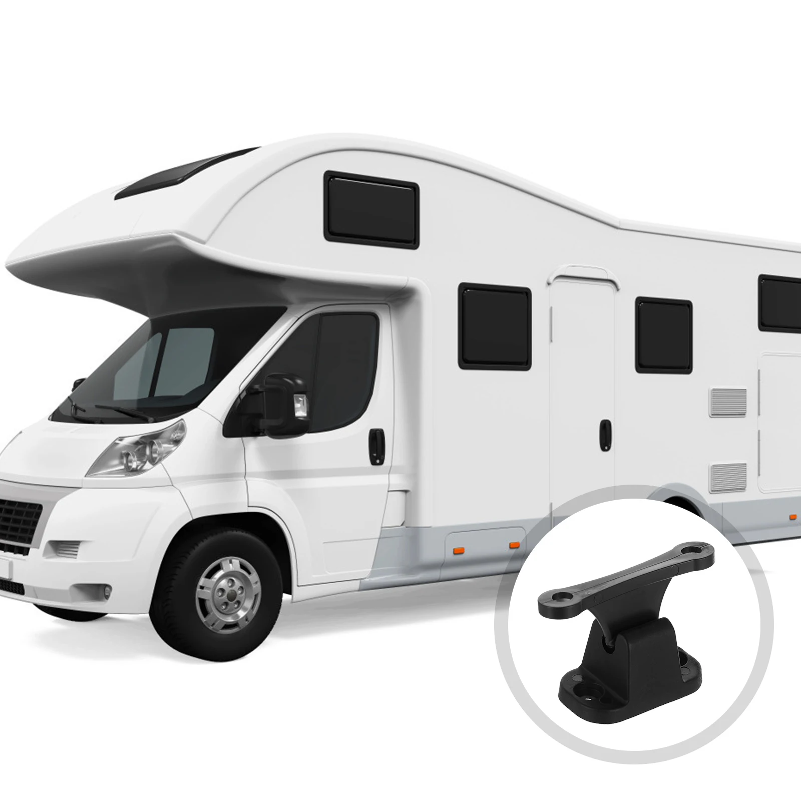 

1pc Black Nylon Door Retainer for RV Caravan Strong Exterior Use Easy Install Door Stop Catch Holder Tools Long Lasting