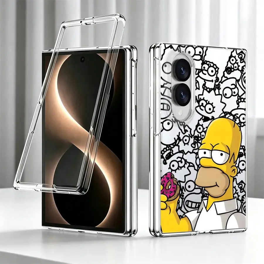 Hot Cute S-Simpson Phone Cover Case for Samsung Galaxy Z Fold 8 ZFold 8 PC Hard Luxury ZFold8