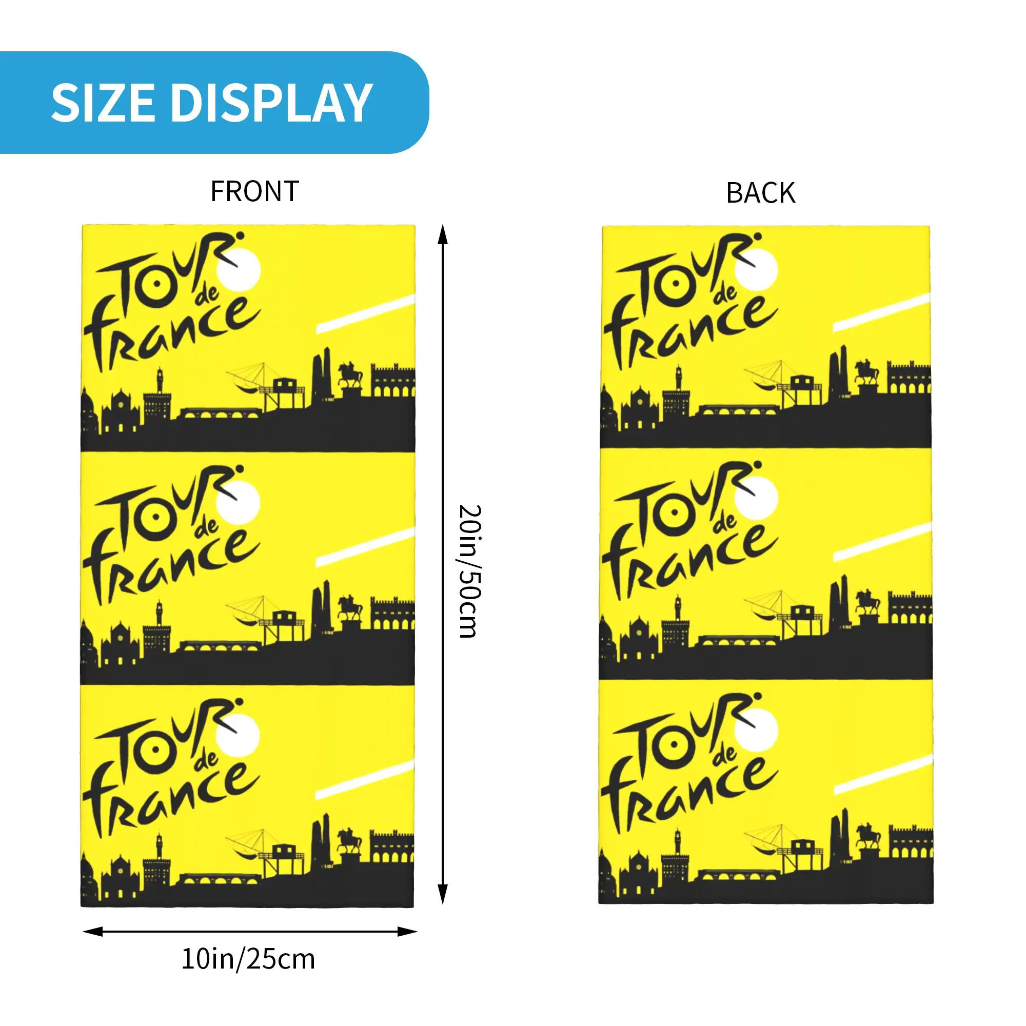 Custom France TDF Tour Bandana Neck Gaiter Windproof Face Scarf Cover Women Men Bicycling Headband Tube Balaclava