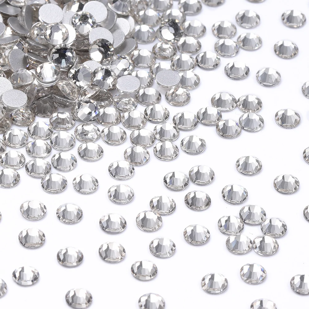 QIIY SS6-SS30 High Quality Shiny Crystal & CrystalAB Glass Rhinestones Glitter Strass for Nail Art And DIY Clothes Decoration