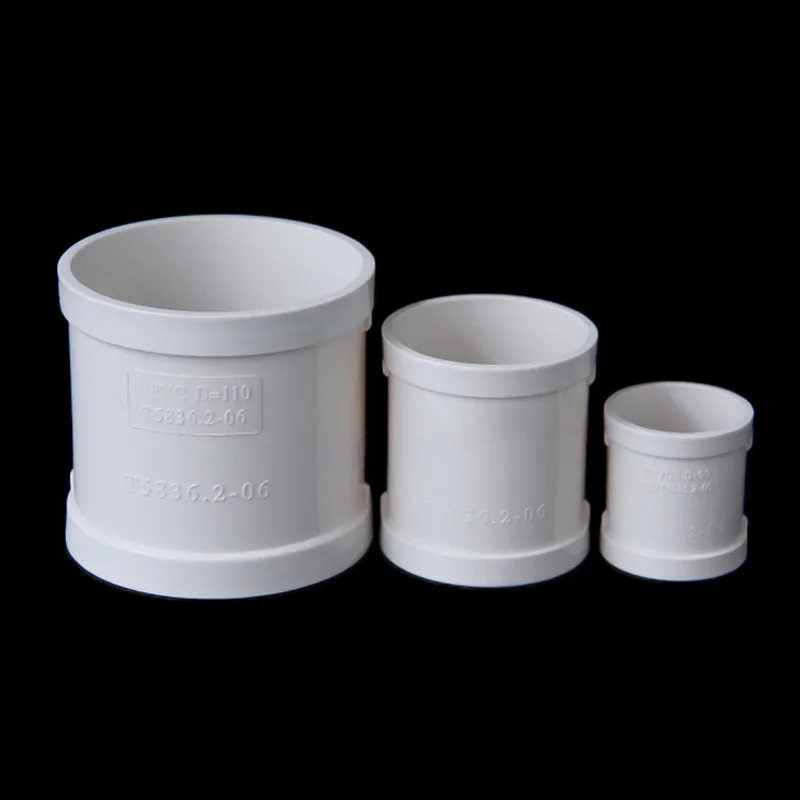 Picture 7: 1~10pcs White PVC Stepless Drain Pipe Straight Repair Joint Pipe Quick Repair Joint Drain Pipe Adapter 50/75/110/160/200mm