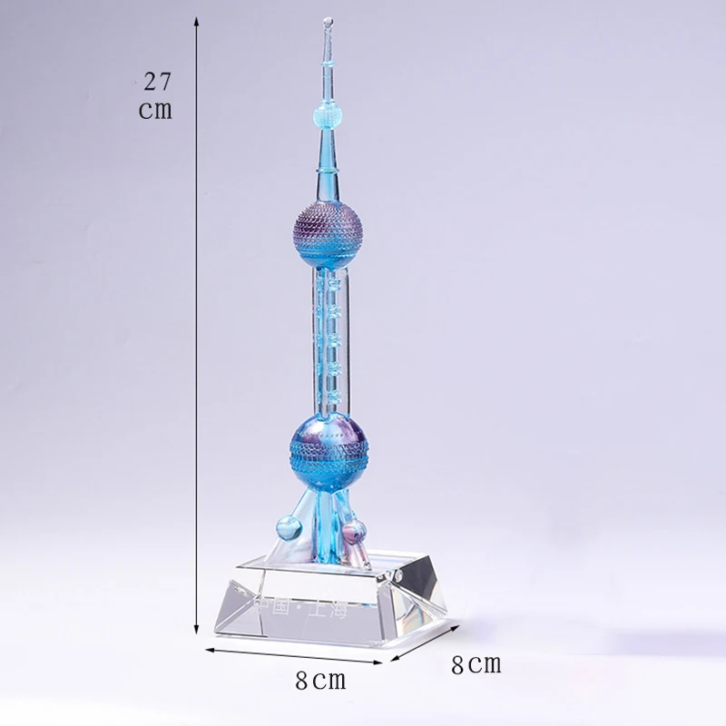 High Quality Shanghai Oriental Pearl TV Tower and Guangzhou Canton Tower Crystal Statue China City Landmark Souvenir Trophy Gift