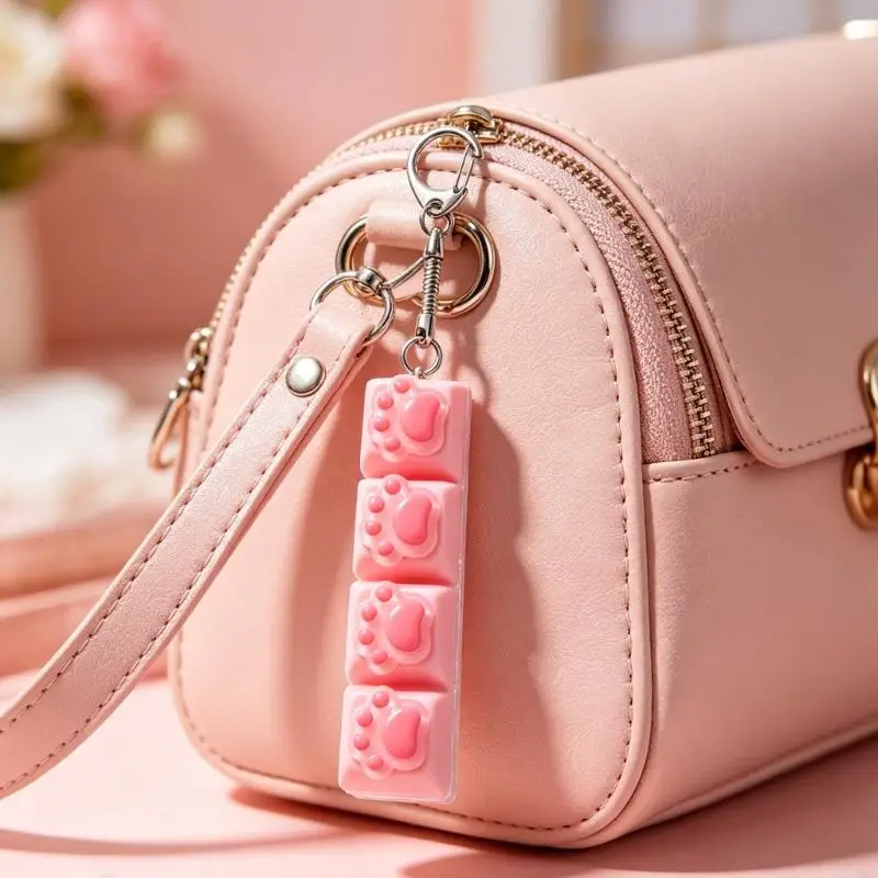 Mini Cartoon Keycap Keychain Toy With Switches Clicky Button Toy For Office And Travel Use 896C