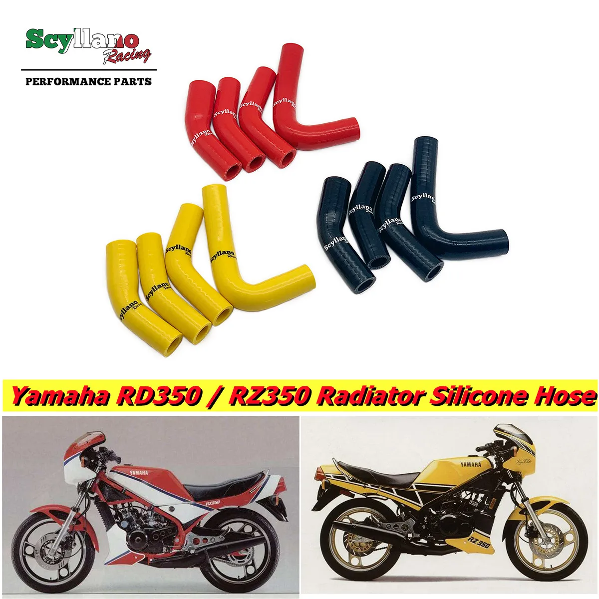 Scyllano Racing Cooling Hose Kit For Yamaha RZ350 RD350 RD 350 RZ 350 Motorcycle Silicone Radiator Hose Kit Replacement Parts