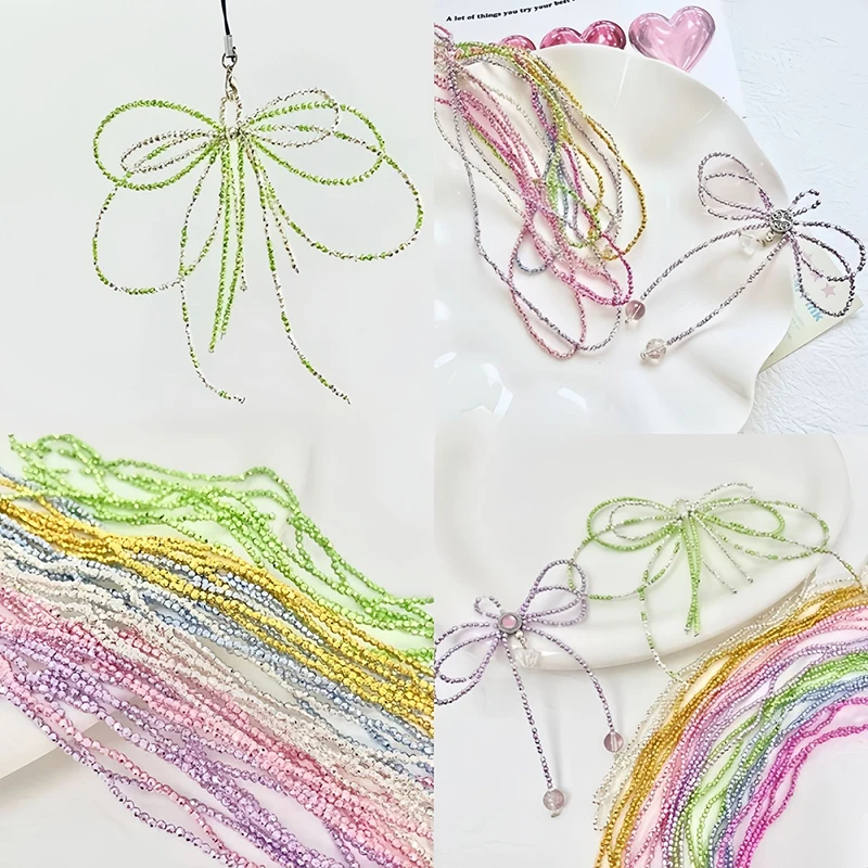 1PC Fashion Versatile Bead Chain Chain Hanging Rope Big Bow Girl Bag Pendant Universal Phone Chain