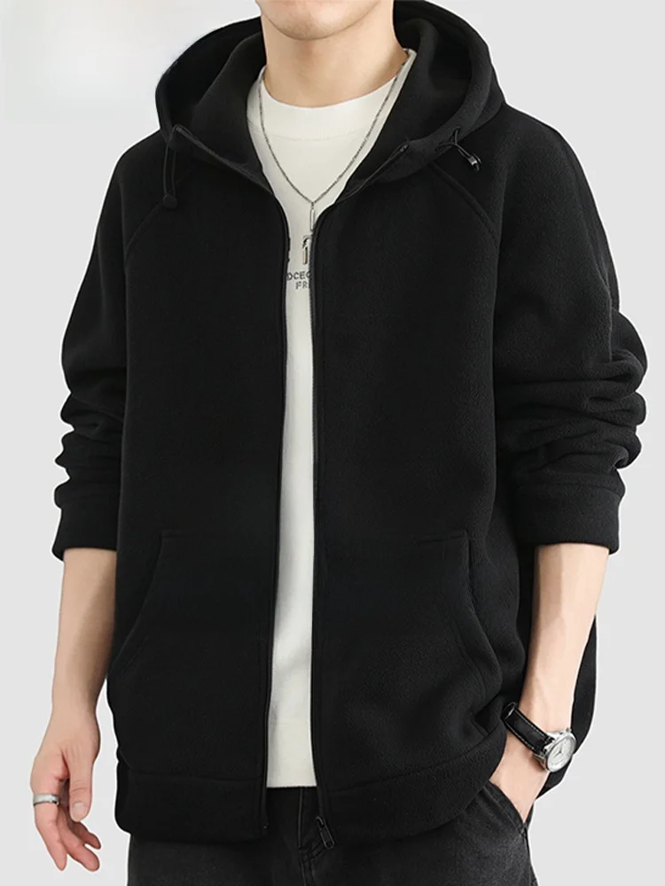 

Мужской повседневный кардиган с капюшоном, весна-осень, новый, модный, однотонный, вельветовый, открытое верхнее одеяние