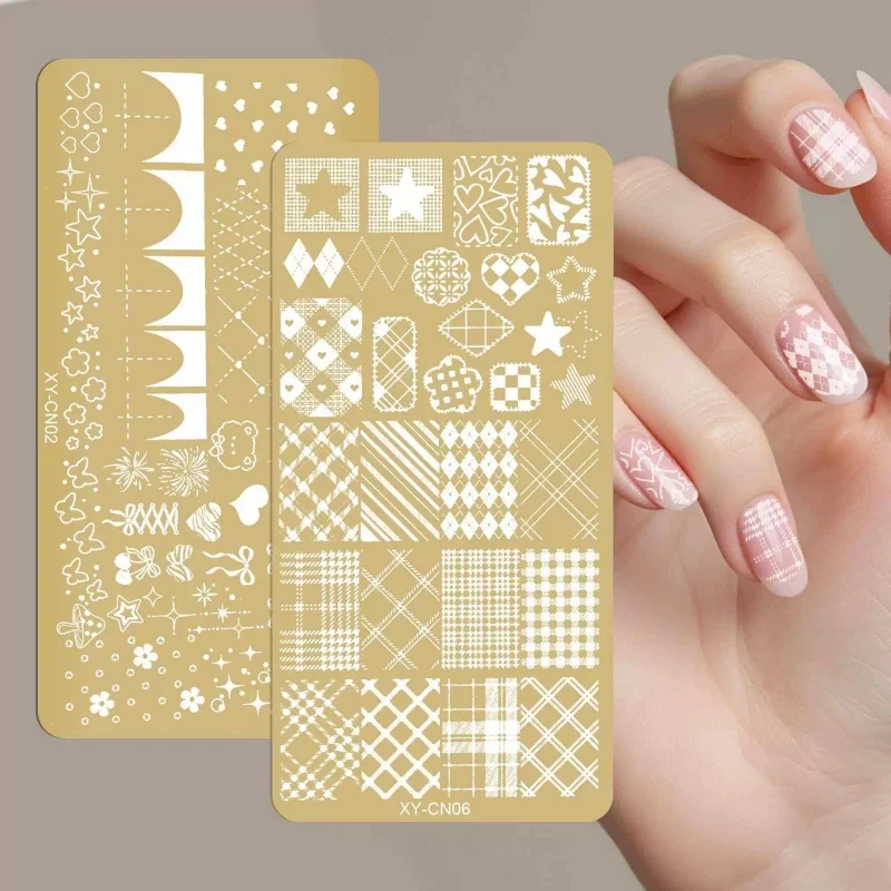 Stainless Steel Art Stamping Plates Flower Line Designs Images Stamp Plates Manicures Templates Art Tool