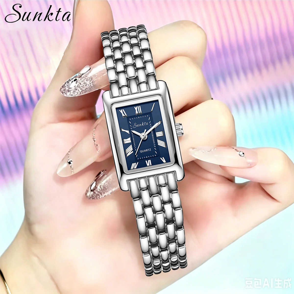 SUNKTA Luxury Classic Women's Watch Lady Hours Fine Fashion Stainless Steel Bracelet Clock Girl's Cute Gift Julius Box