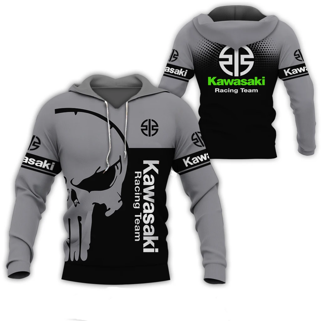 

Spring and autumn New 3D print Kawasaki Ninja Motorcycle Riding Off-Road Pullover Extreme Sports Adventure Unisex Hoodie