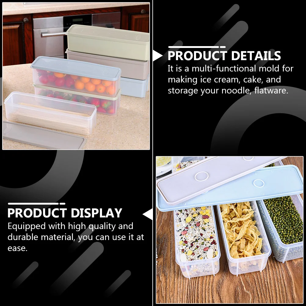 

2Pcs Creative Design Plastic Tubs Boxes for Ice Cream Cake Noodle Preservation Freezer Containers Ice Cream Tubs Boxes
