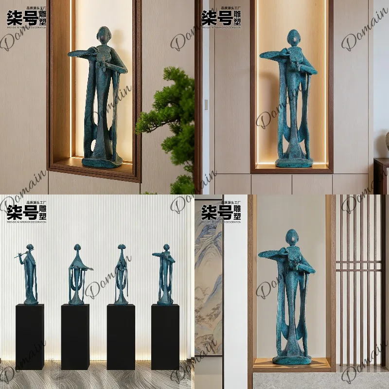 New Chinese Style Female Figure Sculpture Ornament Hotel Club Soft Decor Art