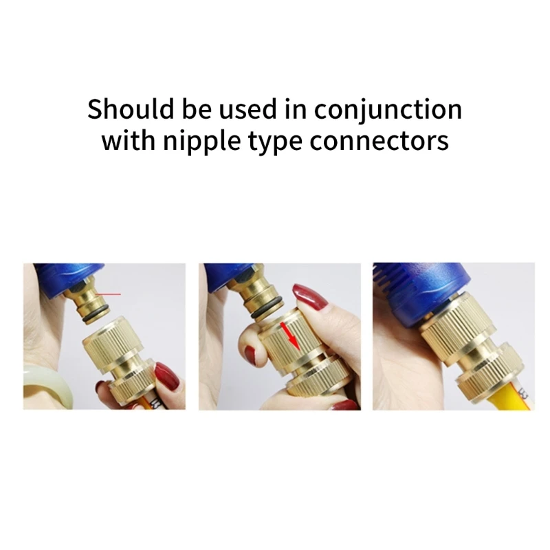 

Brass Water Hose Quick Disconnect Couplings Adapters Universal Leak Resistant Design For Tap Sprinkler Connection 1 Pair