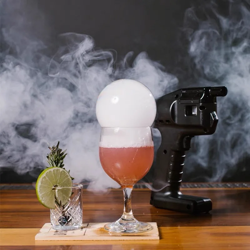 Hand-Held Smoked Bubble Gun Smoke Making Machine Cocktail Molecular Cuisine Bubble Machine Bar Wine Mixer Smudging Machine